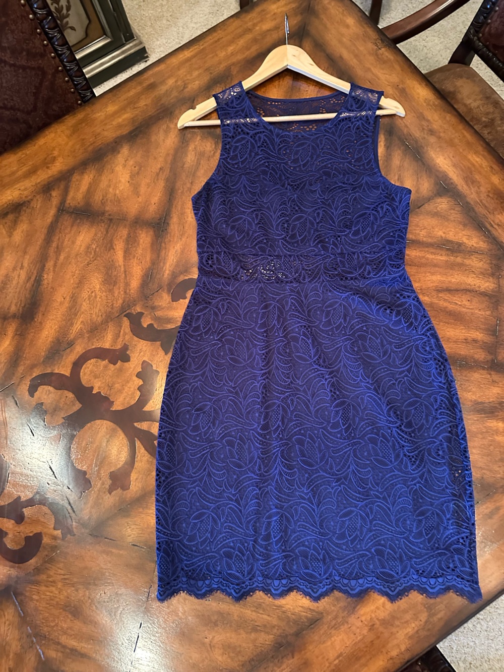 Express Royal Blue Lace Midi Dress, Size M